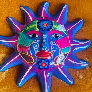 “Hand painted ceramic Sun wall 🌞wall sculpture from Mexico “